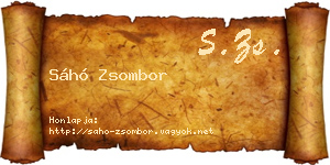 Sáhó Zsombor névjegykártya
